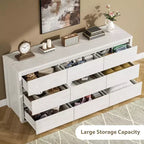 Cassettiera a 9 cassetti, Nero / Bianco / Legno, Senza maniglie