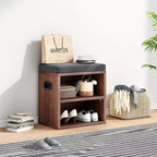Beige/Rovere, Nero, Marrone Rustico, Noce, Bianco | Panca Contenitore per Scarpe con Seduta Imbottita e Struttura in Legno | Posto Singolo