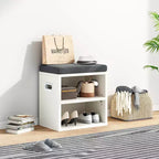 Beige/Rovere, Nero, Marrone Rustico, Noce, Bianco | Panca Contenitore per Scarpe con Seduta Imbottita e Struttura in Legno | Posto Singolo