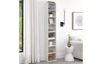 Libreria stretta a 8 ripiani, armadio portaoggetti verticale con ripiani regolabili (Nero/Grigio/Bianco)