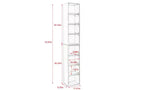 Libreria stretta a 8 ripiani, armadio portaoggetti verticale con ripiani regolabili (Nero/Grigio/Bianco)