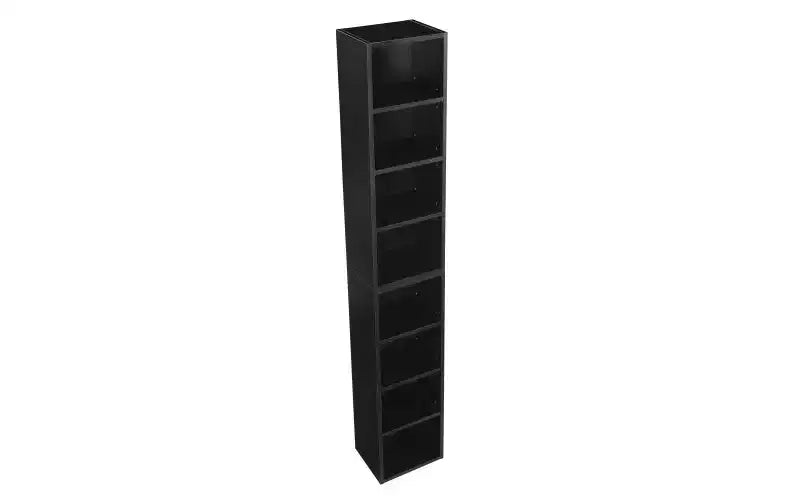 Libreria stretta a 8 ripiani, armadio portaoggetti verticale con ripiani regolabili (Nero/Grigio/Bianco)