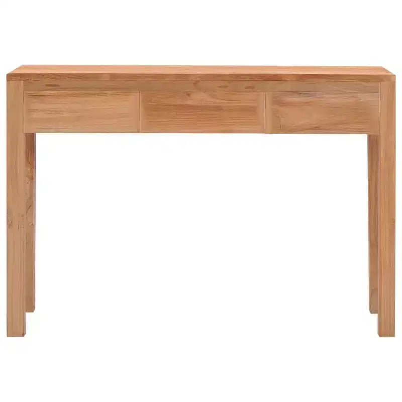 Tavolo Consolle Rettangolare Marrone con Cassetti, in Legno Massello di Teak, 1 Pezzo