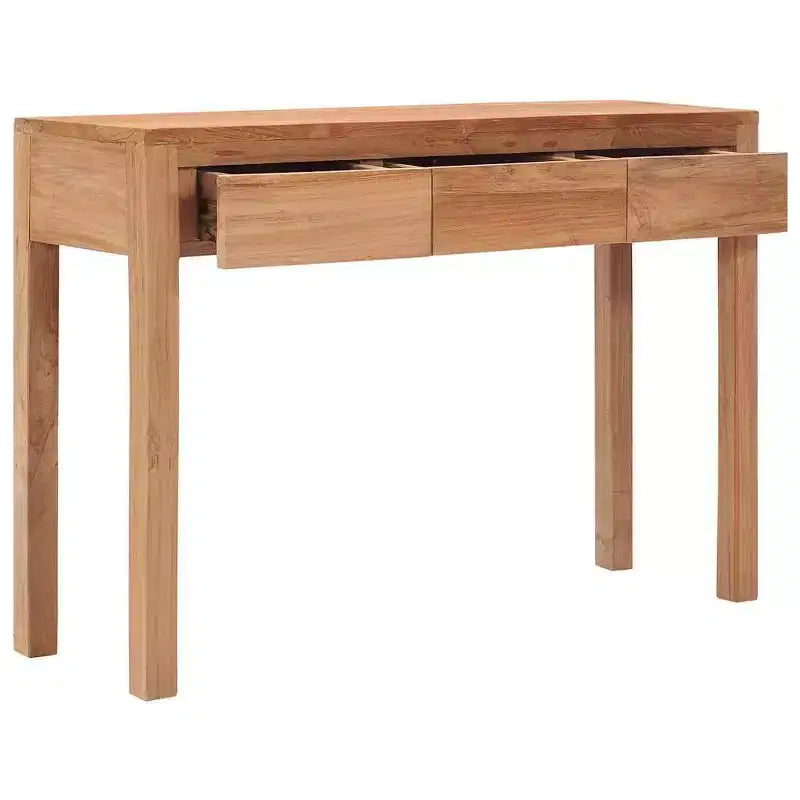 Tavolo Consolle Rettangolare Marrone con Cassetti, in Legno Massello di Teak, 1 Pezzo