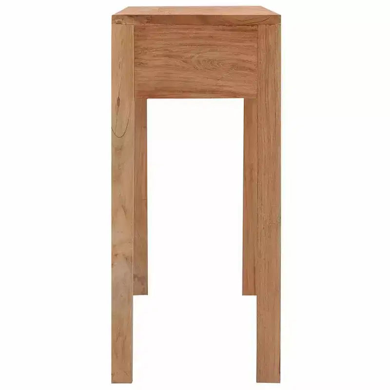 Tavolo Consolle Rettangolare Marrone con Cassetti, in Legno Massello di Teak, 1 Pezzo