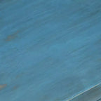 Comodino Vintage Blu con Scomparto | Legno Massello di Mango | 1 Persona