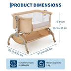 Grigio Scuro / Cachi Culla/Co-sleeper 3-in-1 – Per 1 Neonato