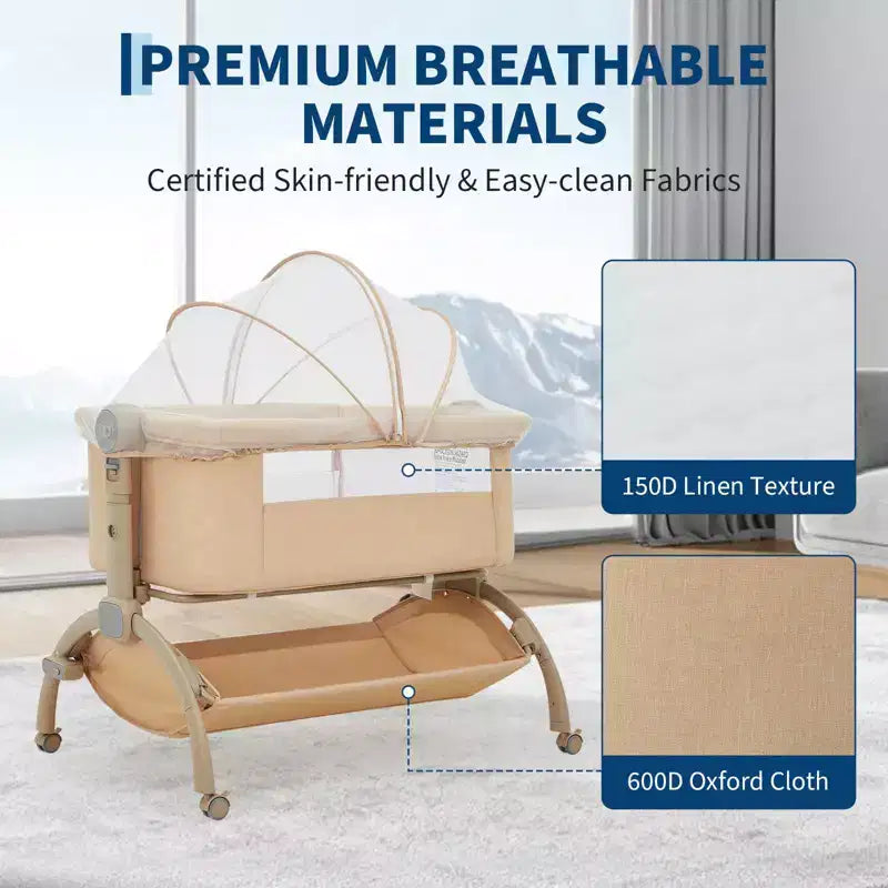 Grigio Scuro / Cachi Culla/Co-sleeper 3-in-1 – Per 1 Neonato