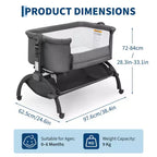 Grigio Scuro / Cachi Culla/Co-sleeper 3-in-1 – Per 1 Neonato