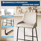 Sgabelli da bar in similpelle altezza bancone, set da 4 – Nero / Grigio