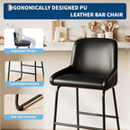 Sgabelli da bar in similpelle altezza bancone, set da 4 – Nero / Grigio