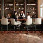 Sgabelli da bar in similpelle altezza bancone, set da 4 – Nero / Grigio