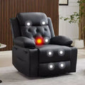 COZONY 42 Lift Recliner Chair, Oversized PU Leather Power Lift Sofa with Massage & Heat, Dual Cup Holders, Side Pockets for Living Room