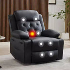 COZONY 42 Lift Recliner Chair, Oversized PU Leather Power Lift Sofa with Massage & Heat, Dual Cup Holders, Side Pockets for Living Room