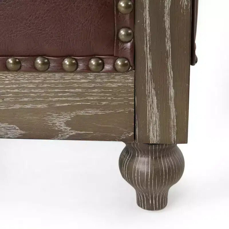 Divano Chesterfield trapuntato nero / marrone scuro / marrone chiaro, in pelle PU, a 3 posti
