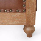 Divano Chesterfield trapuntato nero / marrone scuro / marrone chiaro, in pelle PU, a 3 posti
