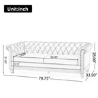 Divano Chesterfield trapuntato nero / marrone scuro / marrone chiaro, in pelle PU, a 3 posti