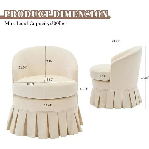 Sedia da pranzo imbottita in lino beige, schienale alto senza braccioli, 1 posto a sedere