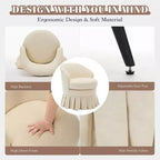 Sedia da pranzo imbottita in lino beige, schienale alto senza braccioli, 1 posto a sedere