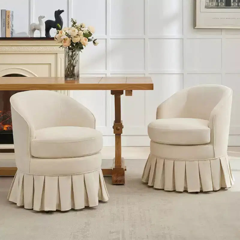 Sedia da pranzo imbottita in lino beige, schienale alto senza braccioli, 1 posto a sedere