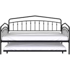 Divano letto in metallo bianco e nero con letto estraibile, singolo, 2 posti letto