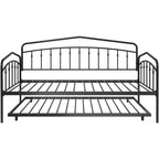 Divano letto in metallo bianco e nero con letto estraibile, singolo, 2 posti letto
