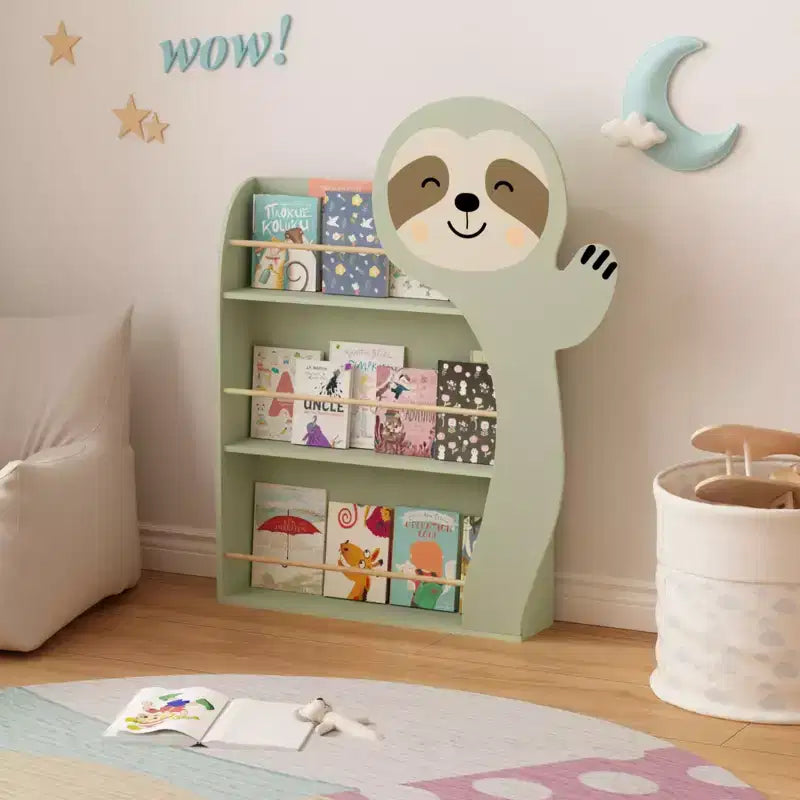 Libreria a 3 ripiani per bambini White Sloth – Per 1 bambino