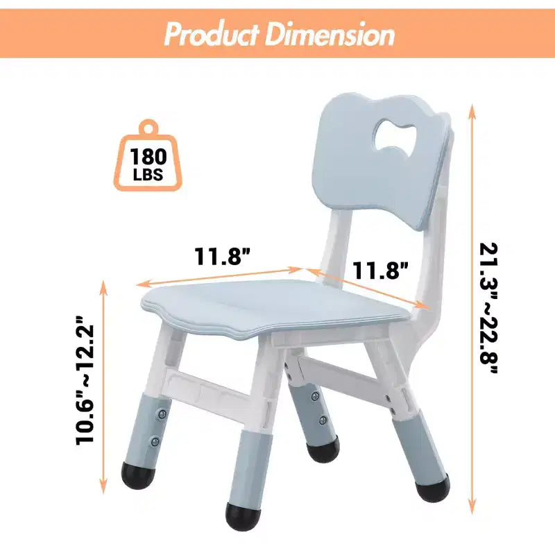 Sedia in plastica per bambini, set da 2, grigio scuro/grigio/naturale/rosa, regolabile in altezza su 3 livelli, per 2 bambini dai 2 ai 6 anni