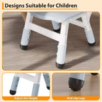 Sedia in plastica per bambini, set da 2, grigio scuro/grigio/naturale/rosa, regolabile in altezza su 3 livelli, per 2 bambini dai 2 ai 6 anni