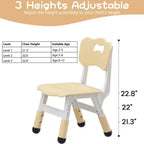 Sedia in plastica per bambini, set da 2, grigio scuro/grigio/naturale/rosa, regolabile in altezza su 3 livelli, per 2 bambini dai 2 ai 6 anni