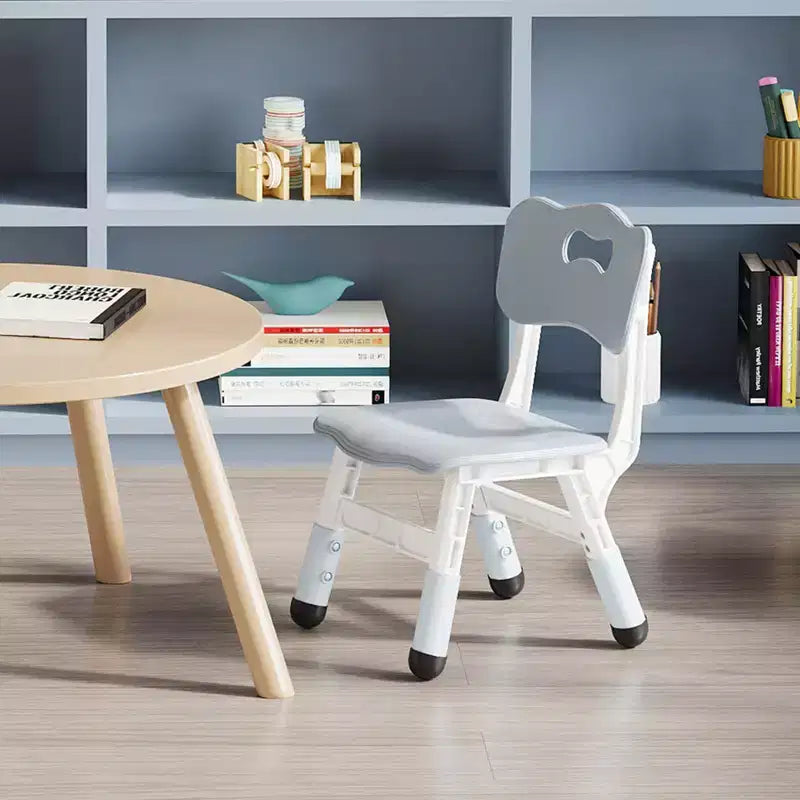 Sedia in plastica per bambini, set da 2, grigio scuro/grigio/naturale/rosa, regolabile in altezza su 3 livelli, per 2 bambini dai 2 ai 6 anni