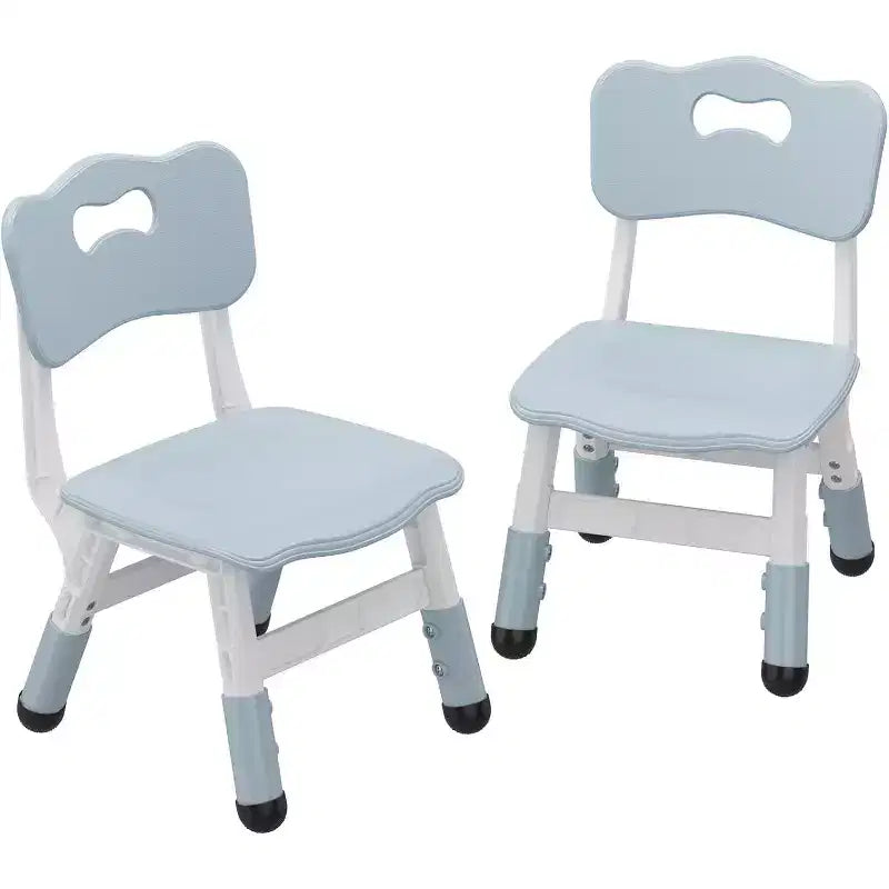 Sedia in plastica per bambini, set da 2, grigio scuro/grigio/naturale/rosa, regolabile in altezza su 3 livelli, per 2 bambini dai 2 ai 6 anni