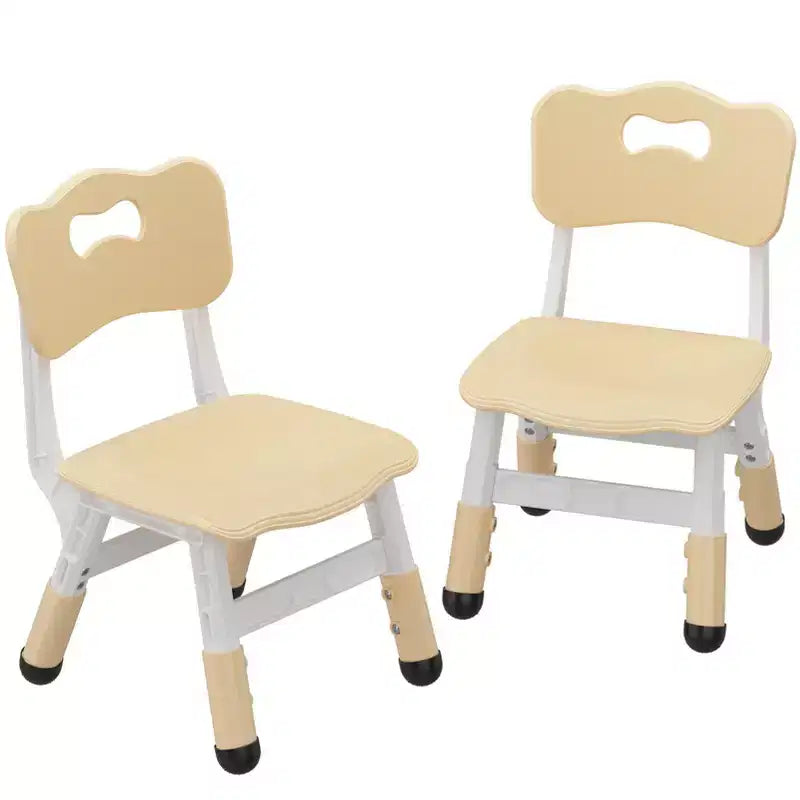 Sedia in plastica per bambini, set da 2, grigio scuro/grigio/naturale/rosa, regolabile in altezza su 3 livelli, per 2 bambini dai 2 ai 6 anni