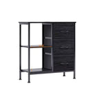 Cassettiera a 3 cassetti con ripiano aperto – Colore nero/bianco/legno, montaggio per 1 persona