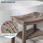 Panca doccia in HDPE nera/marrone/grigia con ripiano portaoggetti, 1 persona