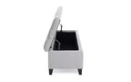 Panca Contenitore Ottomana Trapuntata con Bottoni Beige / Grigio Chiaro, per 1-2 Persone