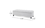 Panca Contenitore Ottomana Trapuntata con Bottoni Beige / Grigio Chiaro, per 1-2 Persone