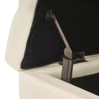 Panca Contenitore Ottomana Trapuntata con Bottoni Beige / Grigio Chiaro, per 1-2 Persone