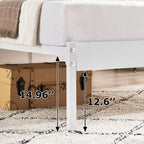 Struttura letto a piattaforma in metallo nero con testiera, Queen, 1–2 posti letto