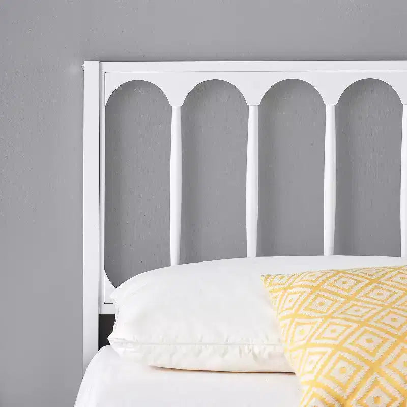 Struttura letto a piattaforma in metallo nero con testiera, Queen, 1–2 posti letto
