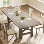 Tavolo da pranzo rettangolare marrone/grigio, stile rustico, 6-8 posti