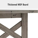 Tavolo da pranzo rettangolare marrone/grigio, stile rustico, 6-8 posti