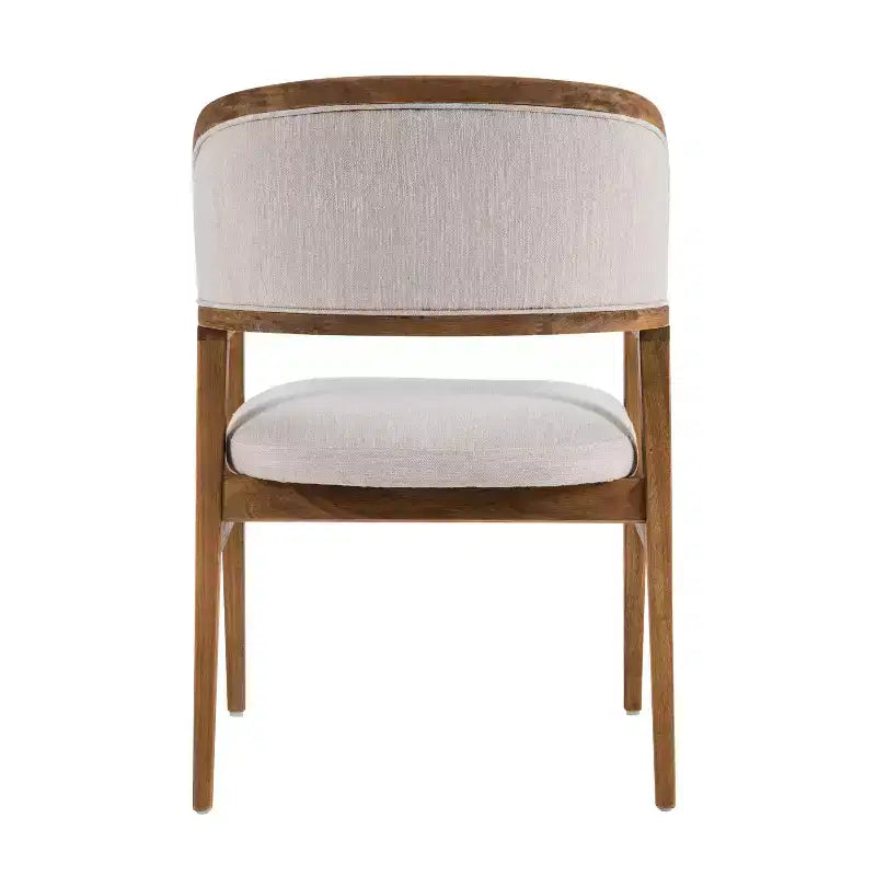 Sedie da pranzo imbottite Mid-Century, con braccioli, in noce naturale, set di 4
