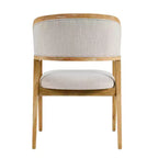 Sedie da pranzo imbottite Mid-Century, con braccioli, in noce naturale, set di 4