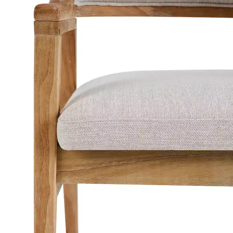 Sedie da pranzo imbottite Mid-Century, con braccioli, in noce naturale, set di 4