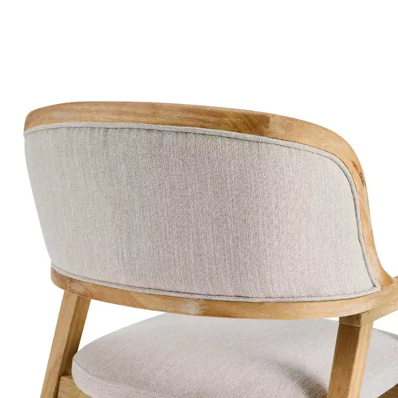 Sedie da pranzo imbottite Mid-Century, con braccioli, in noce naturale, set di 4
