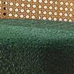 Sgabelli da bar in tessuto bouclé nero/bianco/verde e pelle PU con schienale in rattan – Set da 2/3/4, altezza bancone