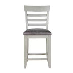 Set da pranzo da 7 pezzi altezza bancone grigio e antracite con base contenitore, per 6-8 persone