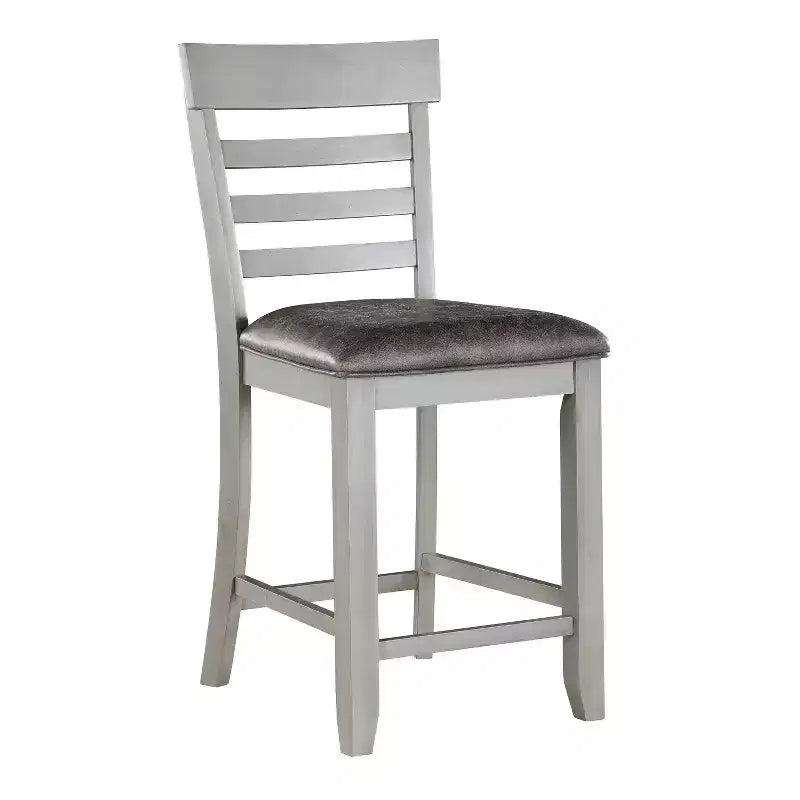 Set da pranzo da 7 pezzi altezza bancone grigio e antracite con base contenitore, per 6-8 persone