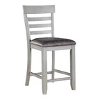 Set da pranzo da 7 pezzi altezza bancone grigio e antracite con base contenitore, per 6-8 persone